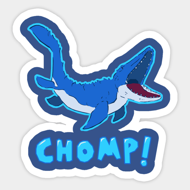 Chomp! Mosasaurus Sticker by YipeeKaiYay